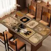 Jogo americano de mesa de jantar estilo vintage, sensação de luxo leve e alta qualidade, lavável, à prova d'água, à prova de óleo, resistente ao calor, toalha de mesa de couro, jogo americano para mesa de centro de uso doméstico