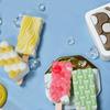 Molde de silicona para helado de 4 piezas con forma de diamante, ideal para hacer helados de chocolate y otras variedades.