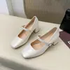 Zapatos Planos Franceses de Hada con Pedrería y Tira Única para Mujer 2026 Nuevo Primavera Tacón Grueso Tacón Medio Elegantes Versátiles Zapatos Mary Jane