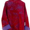 Abrigo hermoso popular de este año bata de batalla de Año Nuevo de alta calidad nuevo estilo chino rojo jacquard color contrastante top para mujer