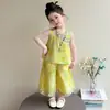 Conjunto de Verano para Niñas 2026 Nuevo Elegante Ropa de Verano Delgada para Niños, Moderno sin Mangas Nuevo Estilo Chino Conjunto de Dos Piezas para Bebés