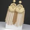 Joias Europeias e Americanas, Estilo Vintage Exagerado, Textura Barroca, Metal Pesado, Estilo Étnico, Brincos de Franja, Brincos Femininos
