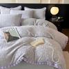 Conjunto de Roupa de Cama de Veludo Leite Espesso Classe A Quatro Peças Cobertor de Microfibra Coral Dupla Face de Inverno Conjunto de Três Peças 4