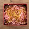 Regalo festivo hilo dorado rafia mixta papel grueso seda relleno para caja de dulces papel seda dorado desmenuzado múltiples gramos
