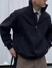 Sudadera de estilo americano, corte ajustado, media cremallera, cuello vertical, para hombre, nueva para Primavera y Otoño 2025, holgada, a la moda, chaqueta versátil, top