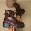 Nueva colección otoño/invierno 2026: Botas Martin para mujer, estilo europeo y americano, con suela gruesa, tacón grueso, con hebillas de cinturón y remaches, caña corta, adecuadas para usar en motocicleta
