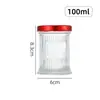 Frasco de Vidrio Nervado con Forma de Nido de Pájaro y Boca Ancha, Adecuado para Cocinar Gelatina de Pescado y Gelatina de Leche, Frasco de Vidrio en Varios Tamaños, Recipiente Sellado para Mermelada y Pepinillos