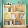 Librero de Madera Maciza de Pie para Niños Librero Simple Combinación Gabinete de Rejilla Gabinete Bajo Hogar Simple Moderno Gabinete de Almacenamiento