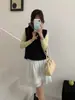 Colete Tricô Retrô para Mulheres, Novo Estilo Outono, Peça de Roupa sem Mangas, Suéter Versátil para o Dia a Dia, Top Colete