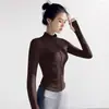 Roupas de Fitness Outono Feminina Jaqueta Curta Cintura Ajustada Slim Fit Roupas Esportivas Fitness Corrida ao Ar Livre Roupa de Yoga