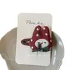Nuevo Estilo Coreano Dulce Rojo Dibujos Animados Pasador Tela Niños Lado Roto Flequillo Clip Accesorios para el Cabello de Niña Hechos a Mano