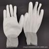 Guantes de Palma Recubierta de PU Blanco Sin Polvo Fibra de Carbono Digital Recubierta Antiestática Guantes de Protección Laboral Venta al por Mayor Guantes de Dedos Recubiertos