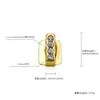 Aparelho Ortodôntico Dourado com Barra Vertical Única e Quatro Diamantes Exportação Transfronteiriça Acessórios Diários de Rua Estilosos Hiphop Versátil
