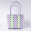 Alça de Mangueira de Verão Bolsa Tecida Cesta de Legumes de Plástico Bolsa Cesta Pequena Colorida Combinando com Fotos Bolsa de Praia Bolsa Feminina
