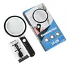 Lupa Recargable de 30X con 24 Luces LED, Fuente de Luz de Tres Colores, Iluminación Cálida y Fría, Portátil para Lectura e Identificación de Personas Mayores