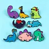 Serie de Dragones de Dibujos Animados Set Combinado de Broches Metálicos Accesorios de Insignias Creativas con Forma de Dinosaurio Accesorios para Ropa Infantil