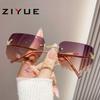 Nuevas gafas de sol sin bordes para mujer, gafas de sol de verano para la playa, modernas y con protección solar, gafas de sol adelgazantes a la moda y resistentes a los rayos UV.