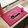 Alfombrilla Drenante de Tierra de Diatomeas para Gatos con Bloques de Color Dulces y Frescos, Rayas Rojas y Azules, Alfombrilla Absorbente para Cocina, Alfombrilla Antideslizante para Mesa, Alfombrilla para Control de Agua para Vajilla