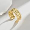 Anel ajustável de abertura de moda personalizado feminino INS nicho design irregular anel em forma de C 14K joias de ouro