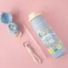 Taza térmica Sanrio para niñas, vaso de agua portátil de aspecto elegante con pajilla para estudiantes de primaria, botella de agua de doble uso para la escuela