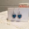 Aguja de plata 925 gancho de plata para la oreja retro francés en forma de corazón pequeño corazón de durazno cristal aretes aretes de nicho para mujer