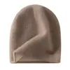 Gorro de cachemira para mujer 100% cachemira pura otoño e invierno casual versátil tejido cálido hilo jacquard gorro