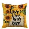 Sol de Primavera Flores Girasoles Transfronterizo Amazon Temu Nueva Funda de Almohada Venta Directa de Fábrica Personalizable Mayorista