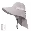 Chapéu de Palha para Colheita de Chá de Sol de Verão, Chapéu de Aba Larga com Xale, Chapéu de Pesca Outdoor Masculino, Chapéu de Viagem, Chapéu de Sol Anti-UV