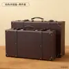 Maleta Vieja de Cuero Estilo Británico Maleta de Mano Estilo Europeo Maleta de Viaje Caja de Almacenamiento Maleta de Equipaje Maleta de Mano Accesorio Decorativo