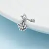 Aretes Perforados de Acero de Titanio Verticales para Agujeros de Oreja Aretes de Hélice de Acero Inoxidable con Circonita Joyería para Piercings Aretes de Flor para Labio con Rosca Externa