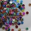 Folha laser colorida oblate de 4 mm, furo duplo, costurada à mão, lantejoulas pequenas, DIY, roupas, sapatos e chapéus, acessórios, acessórios, acessórios