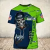 Camiseta Masculina 2023 Estação Independente Europeia e Americana Amazon Time de Rugby NFL Moda Masculina Esportiva Camiseta de Manga Curta