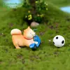 Adornos de paisaje en miniatura, decoraciones DIY de suculentas de perro Akita, figuritas de animales de perro amarillo pequeño, bonsáis creativos, figuritas de resina