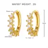 Brinco Clássico de Zircônia Micro-incrustada Fivela de Orelha Banhada a Cobre 18k Brincos Femininos Europeus e Americanos Mais Vendidos Brincos Estilo Frio INS