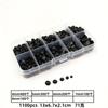 Gafas negras semicirculares accesorios de peluche en caja todo plástico negro ojos planos ojos de frijol negro DIY en stock