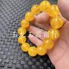 Pulsera de joyería pulsera de cuentas redondas de cera de abeja artificial pulsera de cera de abeja color amarillo aceite de pollo pulsera de cuentas redondas pulsera pulsera pulsera