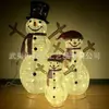 Set Navideño de Tres Piezas de Muñeco de Nieve Plegable de Tela Retráctil Familia, Familia de Muñecos de Nieve Brillantes Navideños Decoraciones Navideñas Plegables