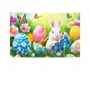 Fondo de Tela de Conejito de Pascua de Dibujos Animados Transfronterizo Fondo de Huevo Banner de Decoración Festiva Tela de Fondo para Fiesta