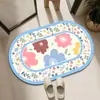 Alfombra Antideslizante Floral Fresca y Sencilla para Baño, Alfombrilla Absorbente de Diatomeas para Piso, Felpudo para Entrada de Inodoro, Felpudo para Piso de Baño del Hogar