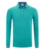 Polo de Algodão e Seda 200g com Manga Longa e Gola Polo para Homens e Mulheres, Roupa de Trabalho, Roupa de Grupo, Logo Bordado Imprimível
