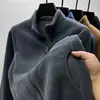 Cardigã de Lã Sintética Masculino com Gola Alta, Jaqueta de Lã Outono e Inverno, Jaqueta de Lã Espessa para Comércio Exterior Transfronteiriço
