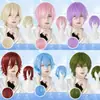 Peluca de Amazon para cosplay de anime, cabello sintético corto rizado de color recogido para hombres y mujeres, peluca de cabeza completa