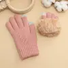 Luvas de Inverno Quentes de Caxemira Atacado Veludo Polar Luvas de Tricô de Lã com Forro de Fleece à Prova de Frio Luvas Adultas para Tela de Toque