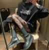 Calcetines de rejilla sexys de luna para mujer, calcetines largos y finos de otoño, medias de seda antigancho, hermosos calcetines para las piernas.