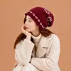 Gorro de Tricô com Borda Enrolada e Jacquard Fair Isle para Mulheres, Estilo Outono e Inverno, Quente e Fashion, Faz o Rosto Parecer Menor, Novo Modelo de Chapéu 2026