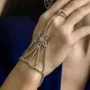 Pulseira Luva Flor de Diamante Completa Novo Produto Transfronteiriço Moda Europeia e Americana Festa Festa Pulseira de Strass