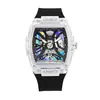 Relógio de Pulso de Silicone Transparente Quartzo Moda Formato Barril Richard Masculino Relógio de Quartzo Atacado