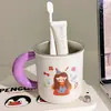 Vaso para Enjuague Bucal Familiar para Uso en Casa, Acero Inoxidable Lindo 316, Alto Valor Estético, Portacepillos de Dientes para Parejas, Vaso Dental para el Hogar, Vaso de Dibujos Animados