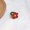 Anillo de Flor Tejido de Lana Hecho a Mano Transfronterizo de Amazon Anillo Lindo Corazón de Chica de Primavera Accesorios Versátiles de Color Contrastante