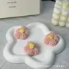 Flor de Pompones Estilo Hyuna Linda Flor de Lana Tejida a Mano DIY Flor Tejida Flor Artificial Versión de 3 Columnas Pompon